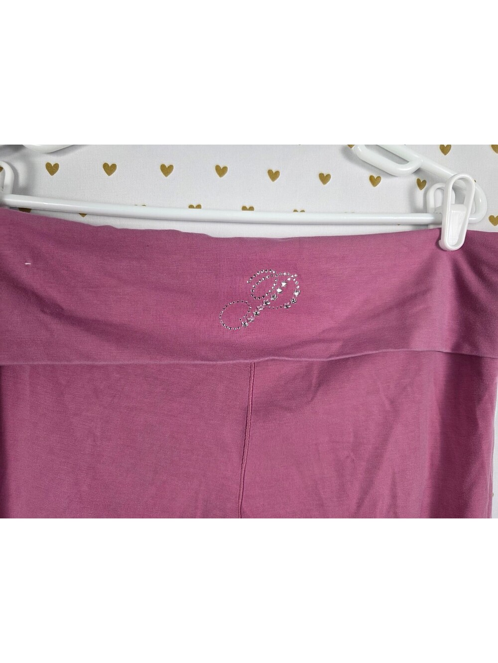 Victorias Secret PINK BLING Studded Foldover Flare Yoga pants LARGE